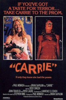 Poster of a movie called Carrie